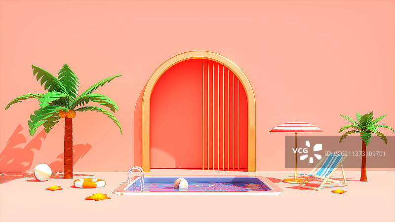 夏天C4D场景图片素材