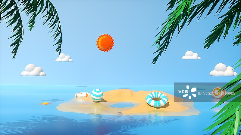 夏天C4D场景图片素材