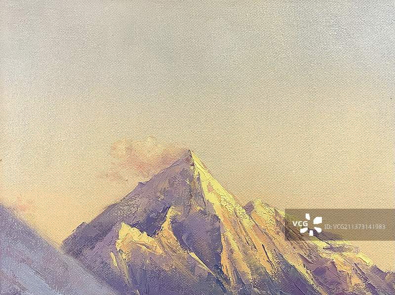 插画刮刀雪山图片素材