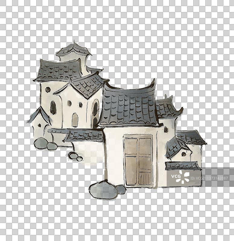 古风房屋建筑元素图片素材