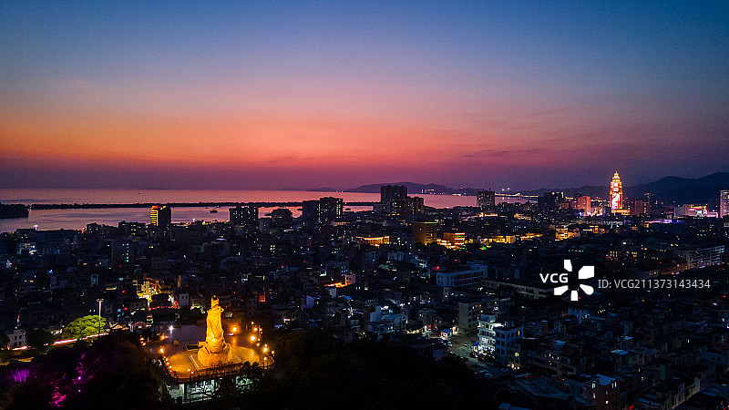 广东省汕尾凤山妈祖环境夜景图片图片素材