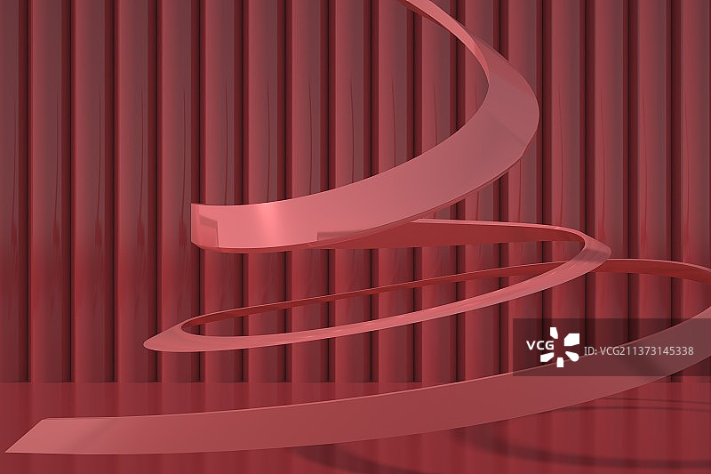 3D渲染抽象丝绸飘带高端礼品包装带图片素材