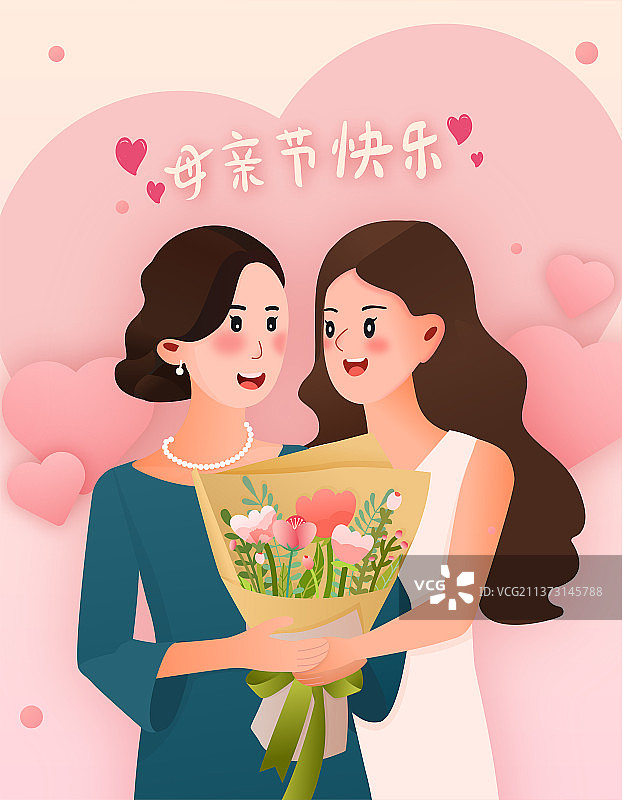 感恩主题相拥的母女图片素材