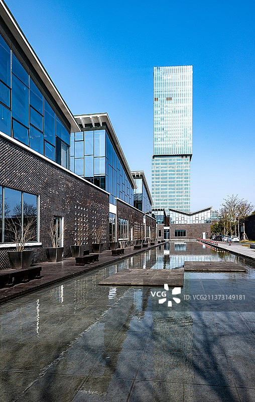 上海嘉定图书馆建筑风光.上海最美图书馆图片素材