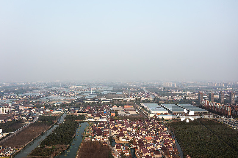 航拍上海宝山刘行城市风光鸟瞰图图片素材