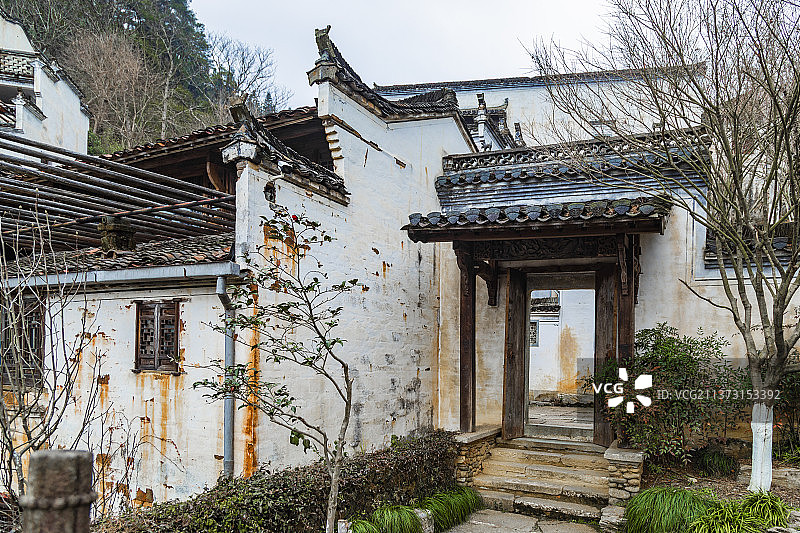 江西婺源篁岭景区的民居院门图片素材