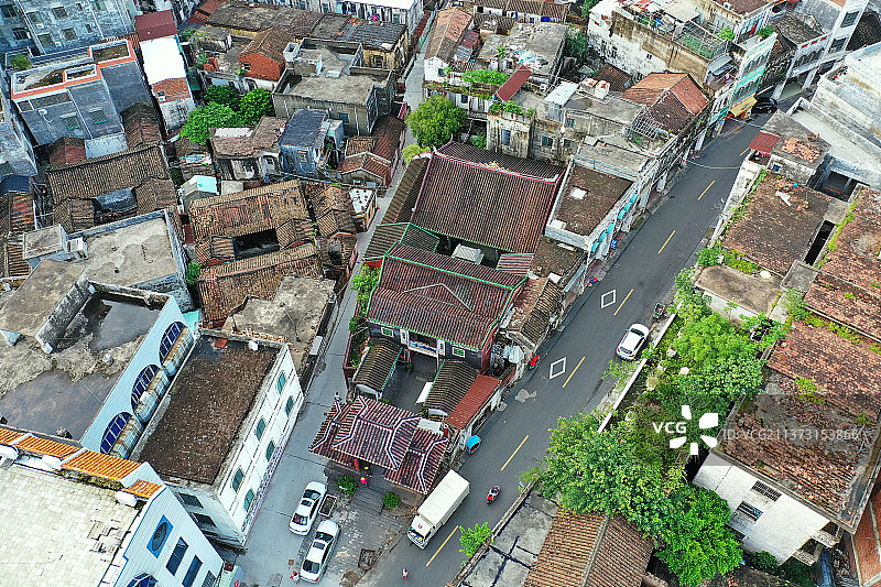 俯瞰骑楼+广东省湛江市雷州市图片素材