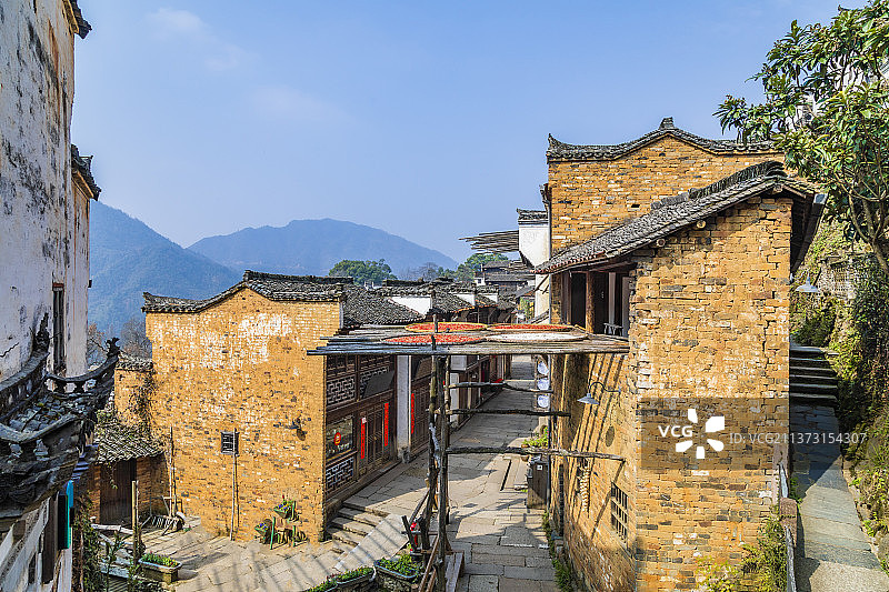 江西婺源篁岭景区的街道图片素材
