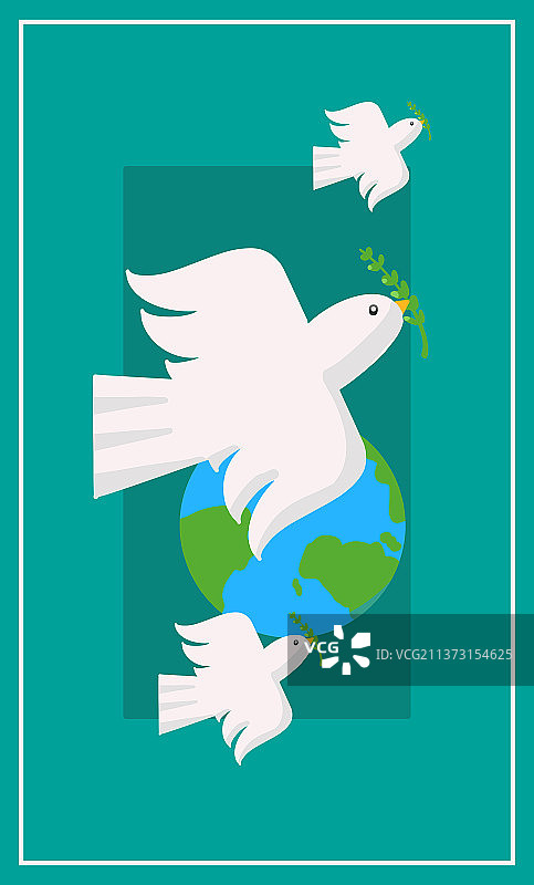 和平鸽插画海报设计图片素材