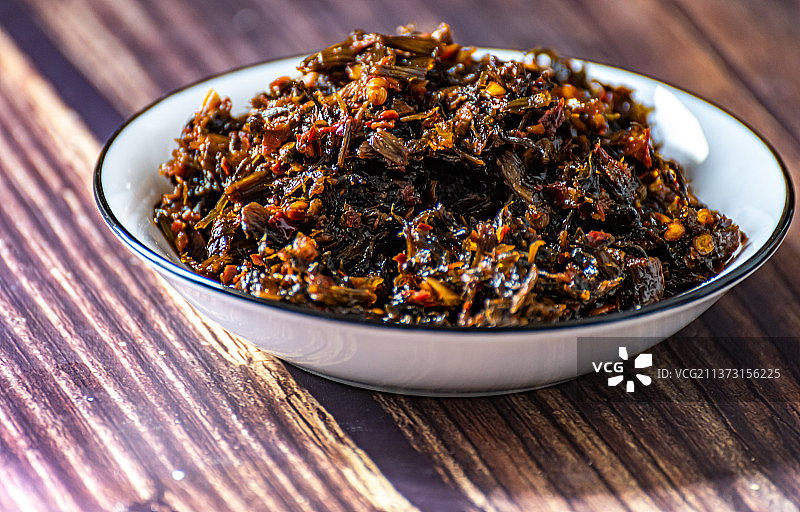 美味就是家常菜.香炒梅干菜图片素材