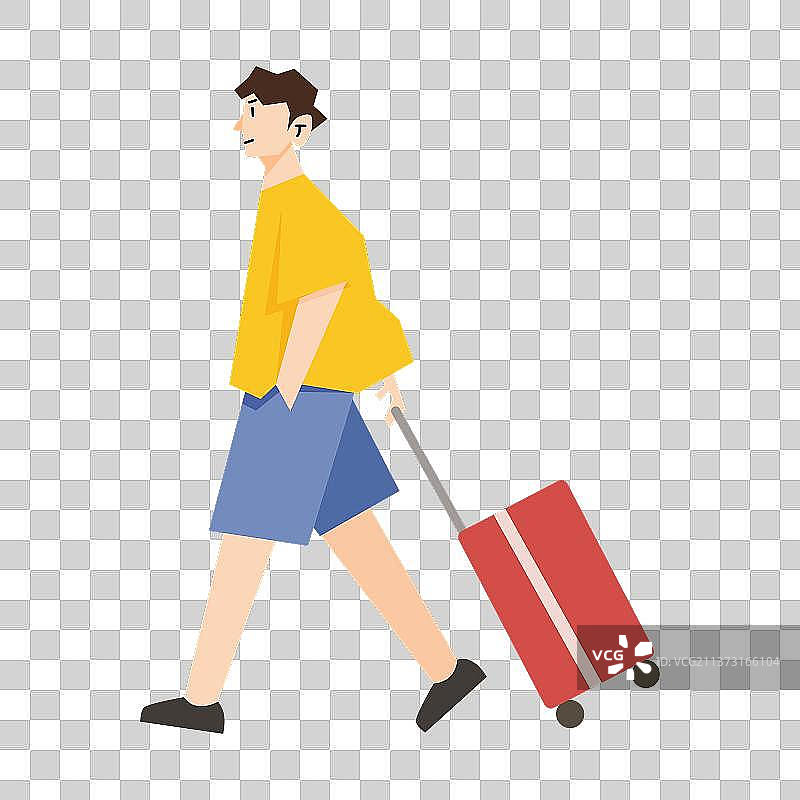 拉行李箱的男人图片素材