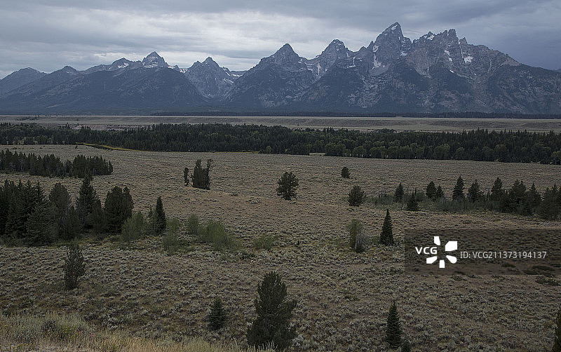 大提顿山脉风景：怀俄明州风光图片素材