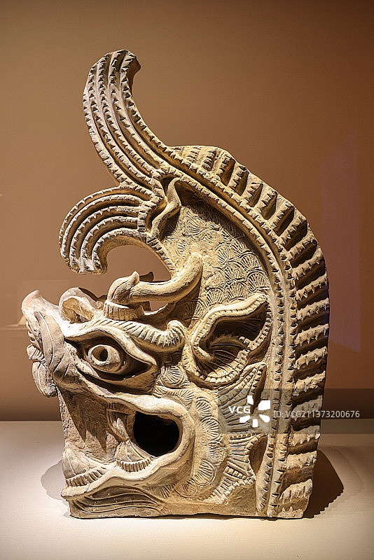 宁夏回族自治区博物馆：西夏 灰陶鸱吻图片素材