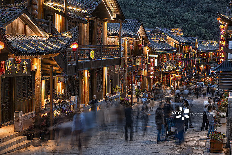 酉州古镇之夜图片素材