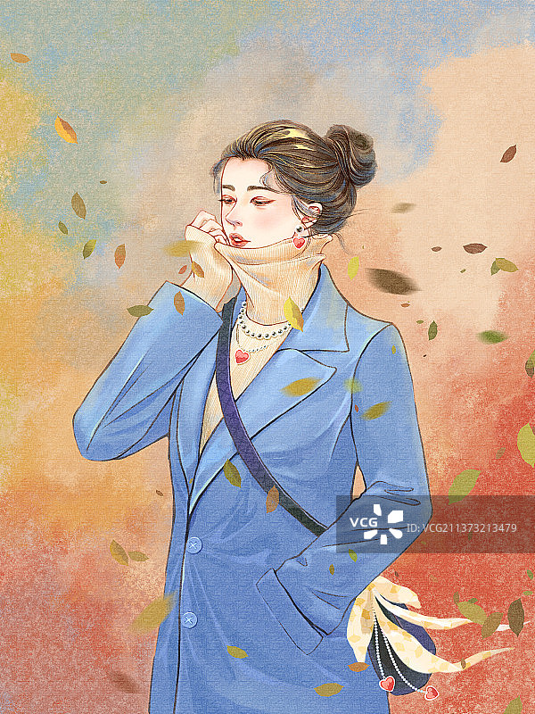 秋天女孩图片素材