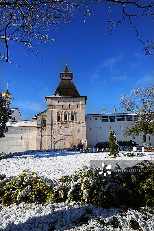 俄罗斯，谢尔盖耶夫雪景。图片素材