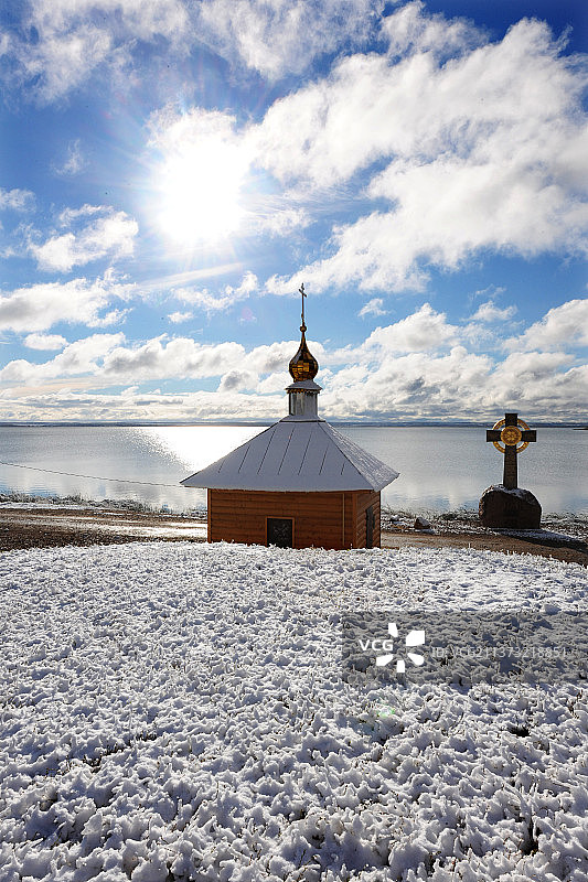 俄罗斯，谢尔盖耶夫雪景。图片素材