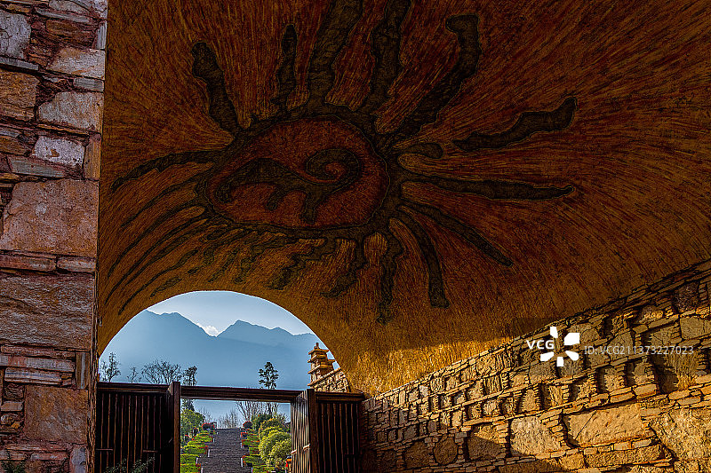 羌寨之晨图片素材