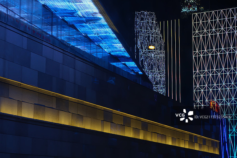 城市建筑夜景特写图片素材