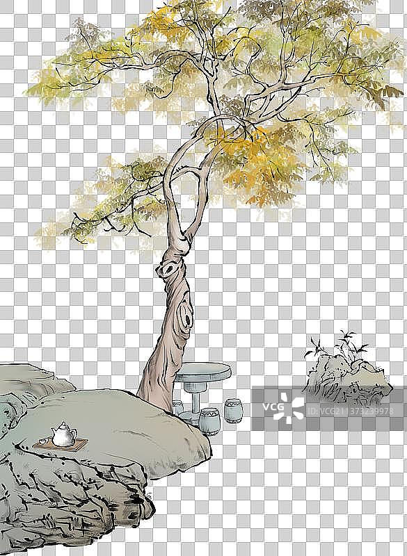古风自然树木图片素材
