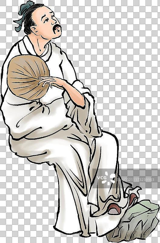 古代人物坐姿图片素材