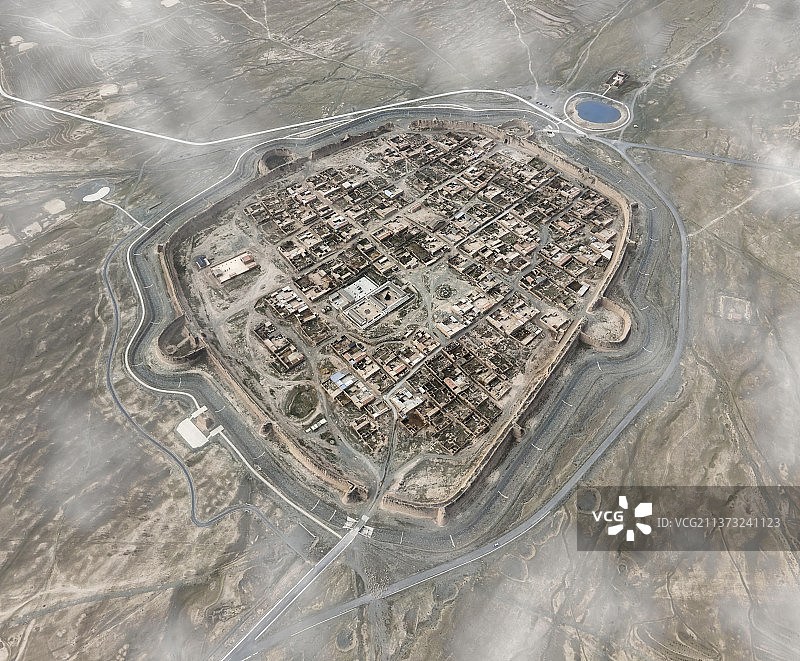 中国西北兰州甘肃白银市景泰县寺滩乡永泰古城龟城军事要塞旅游目的地旅行探索云海大话西游黄土高原图片素材