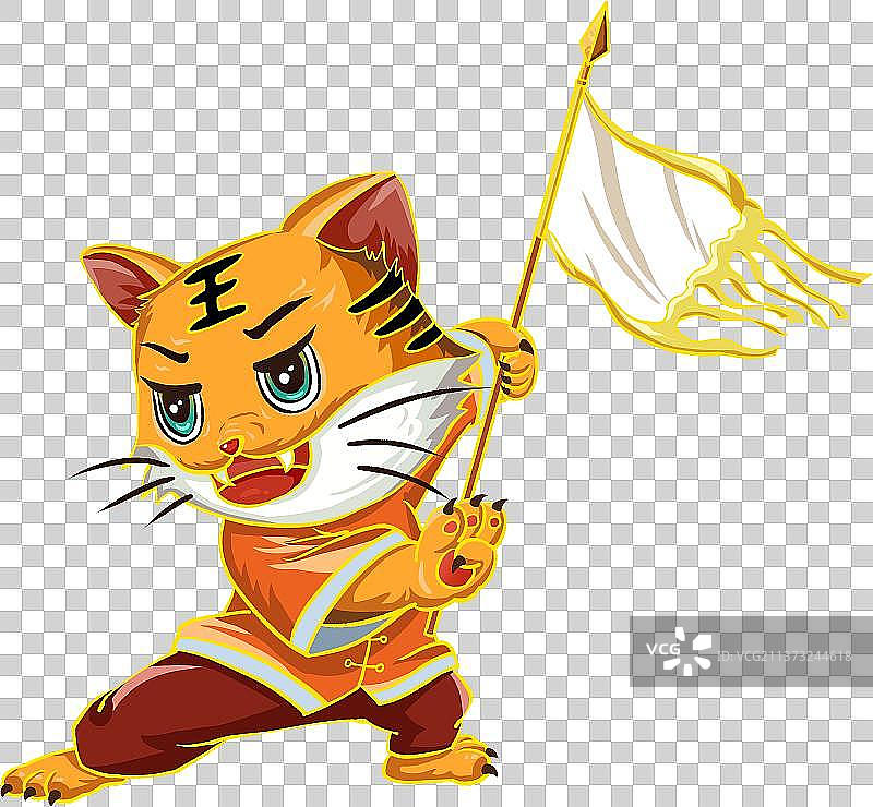 国潮老虎打功夫图片素材