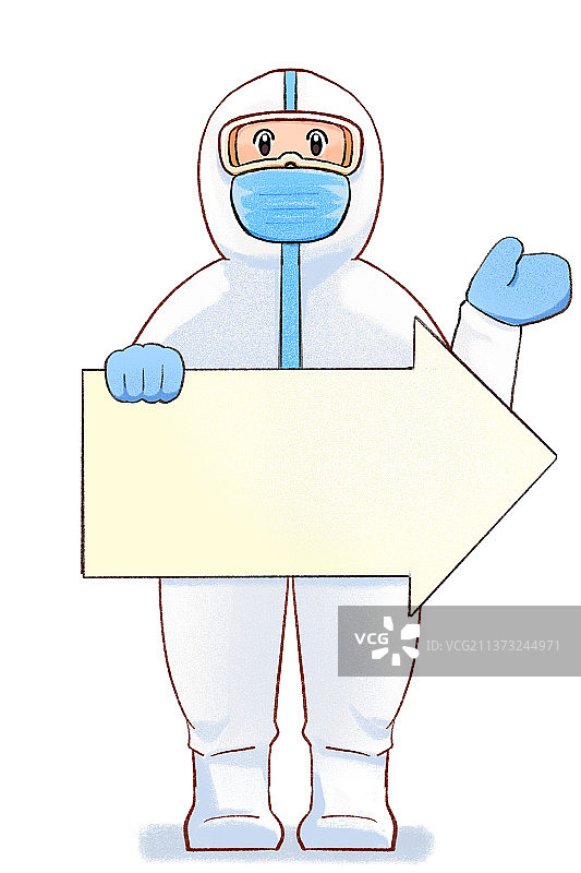 白色背景下的防疫医护人员标识牌特写镜头免抠图片素材