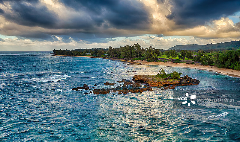 卡胡库海域，夏威夷卡维拉湾海景图片素材