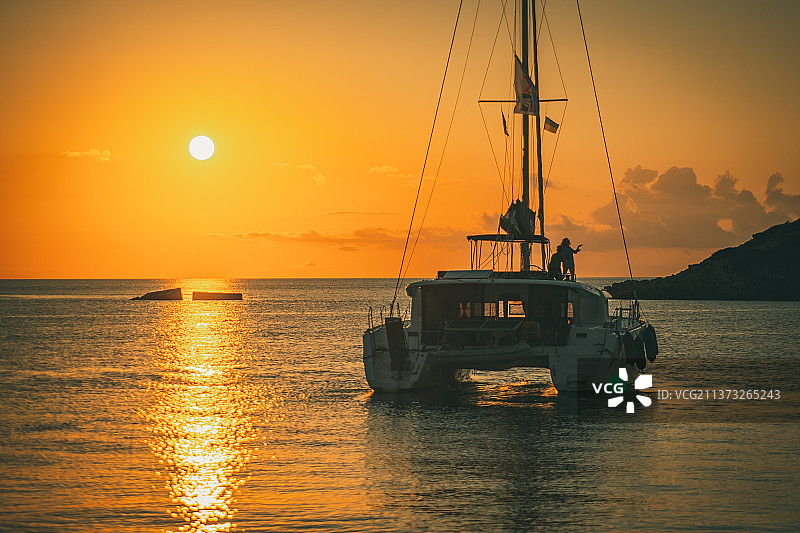 爱奥尼亚海的帆船之旅图片素材