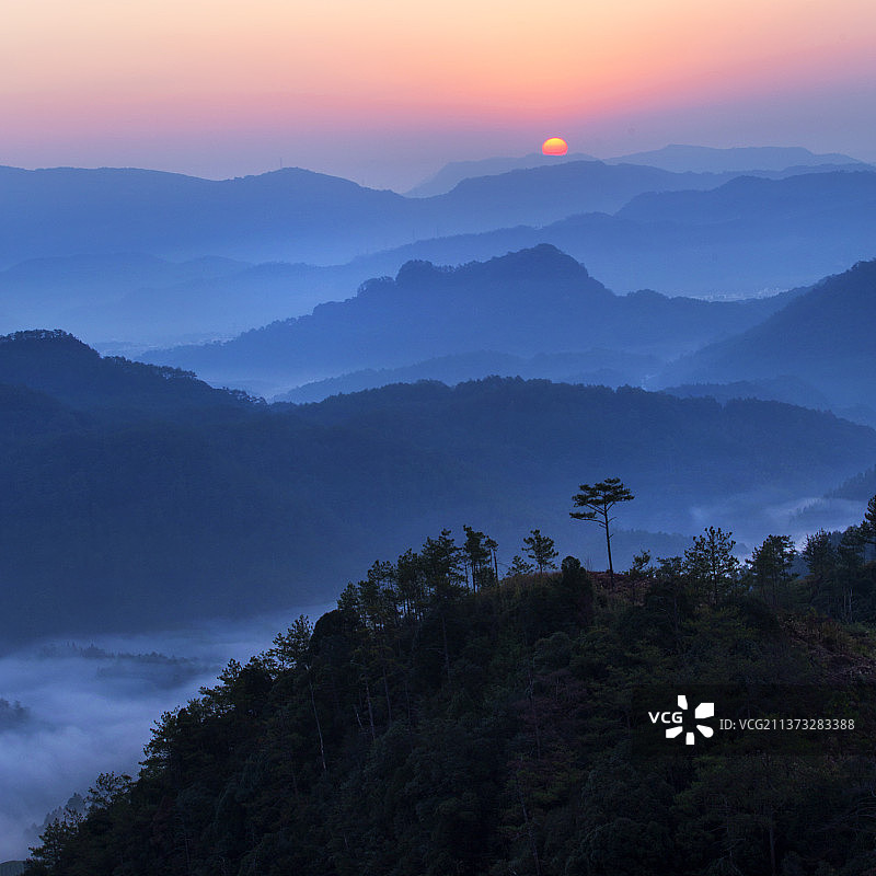 国家公园武夷山日出风景图片素材