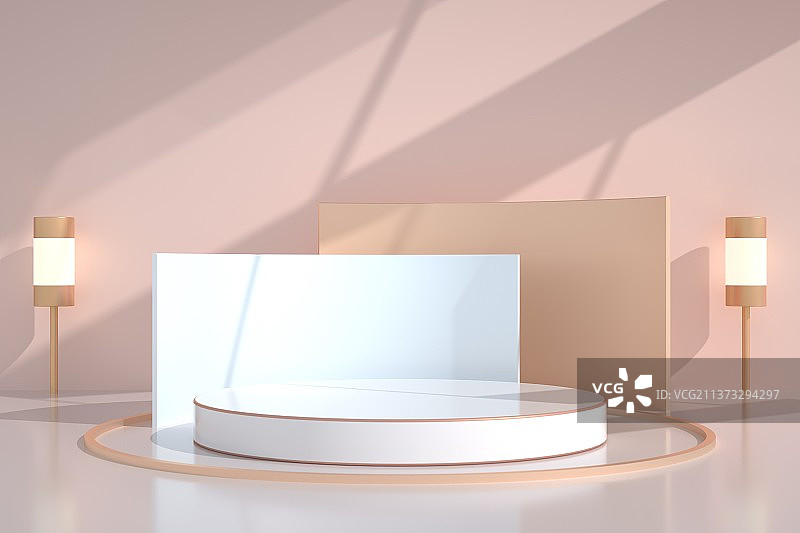 3D渲染抽象电子商务平台商品商铺摊位展台展位基座底座图片素材