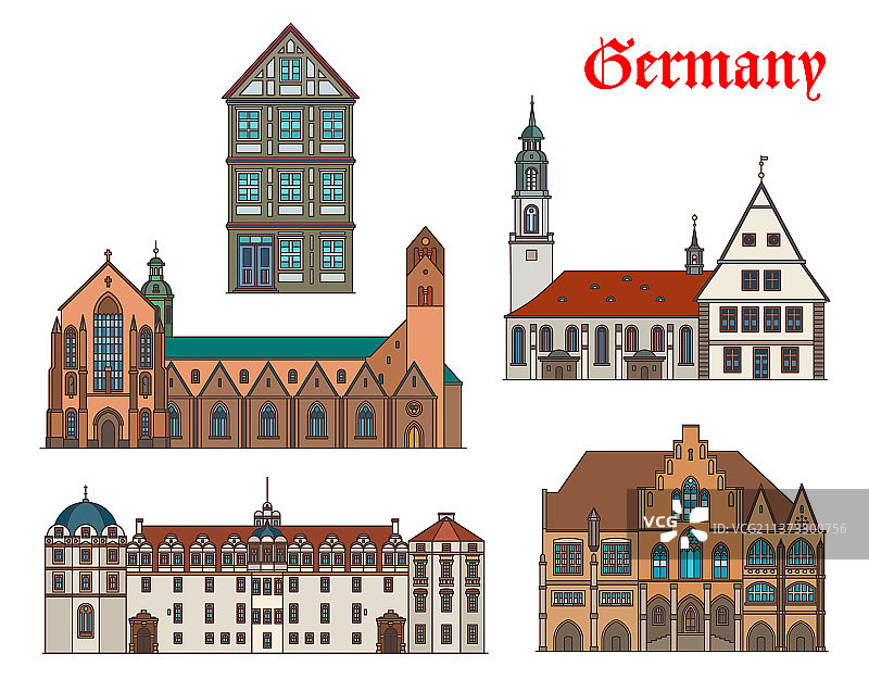 德国建筑：策勒和希尔德斯海姆图片素材
