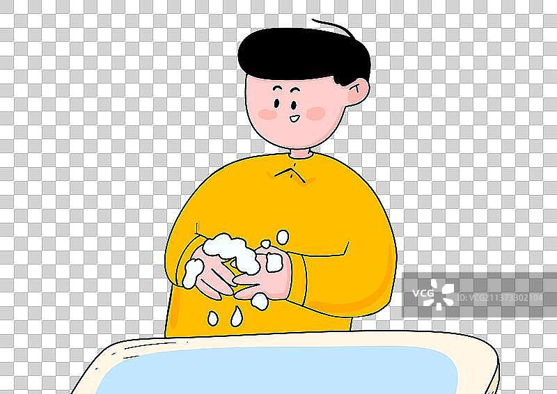 疫情防控漫画元素鼻拭子自测抗原体图片素材