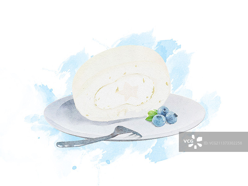 蛋糕甜点-奶白蛋糕卷图片素材