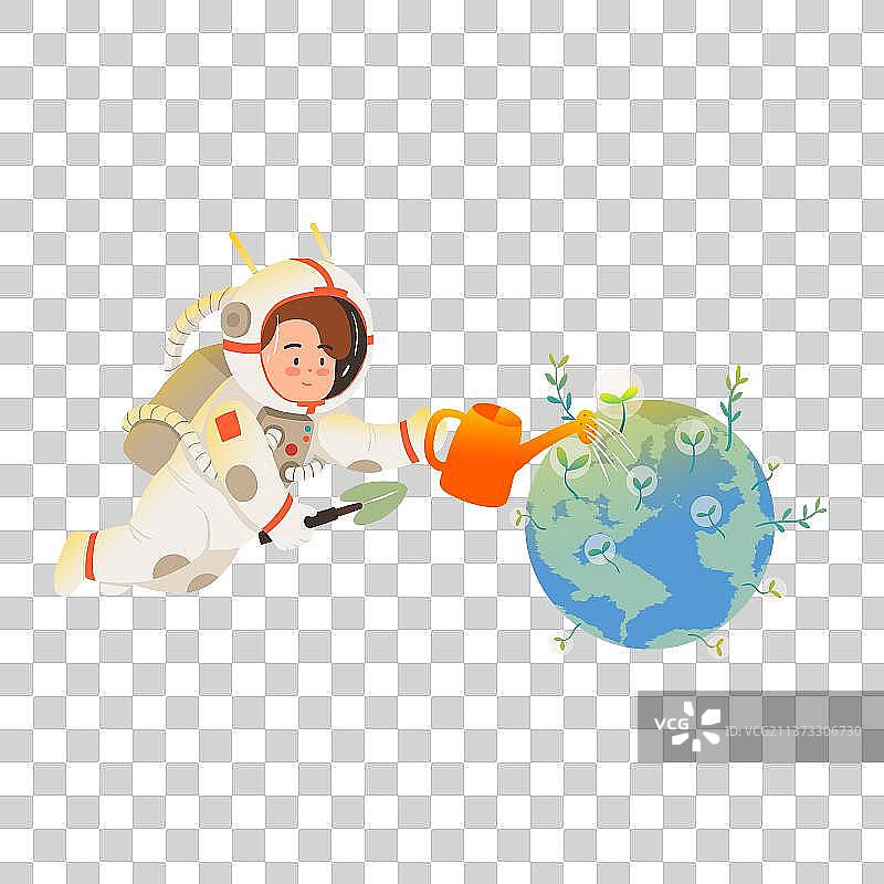 保护地球环境太空人物插画素材图片素材