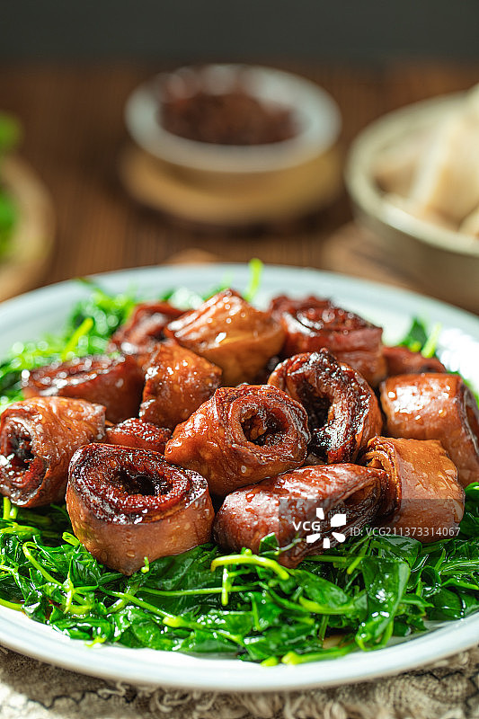 上海特色地方菜草头圈子图片素材