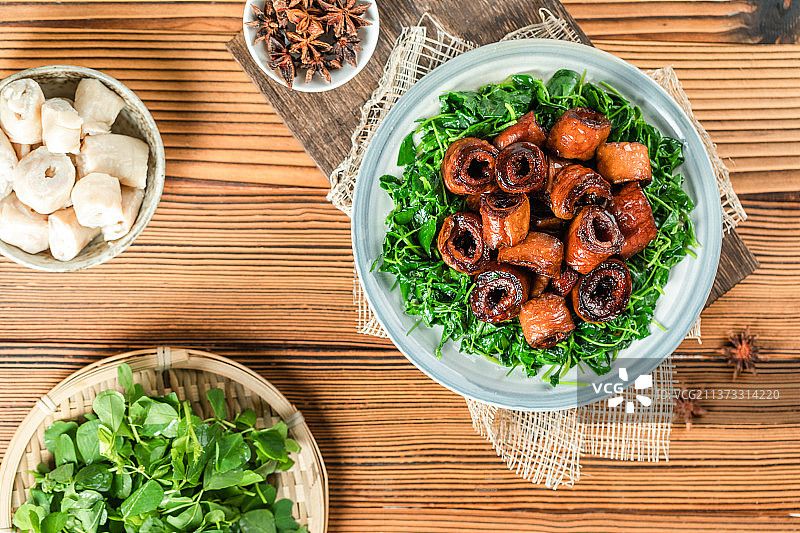 上海特色地方菜草头圈子图片素材