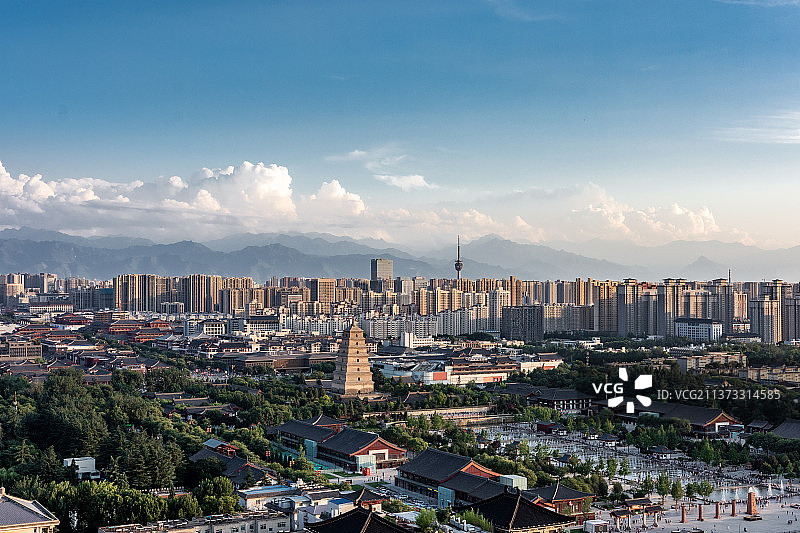 西安大雁塔大唐不夜城图片素材