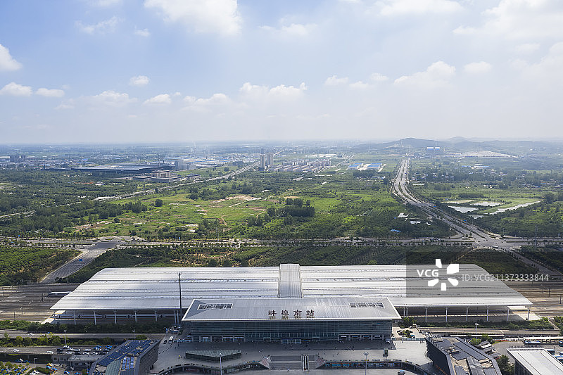 安徽省蚌埠市蚌埠南高铁站无人机航拍图片素材