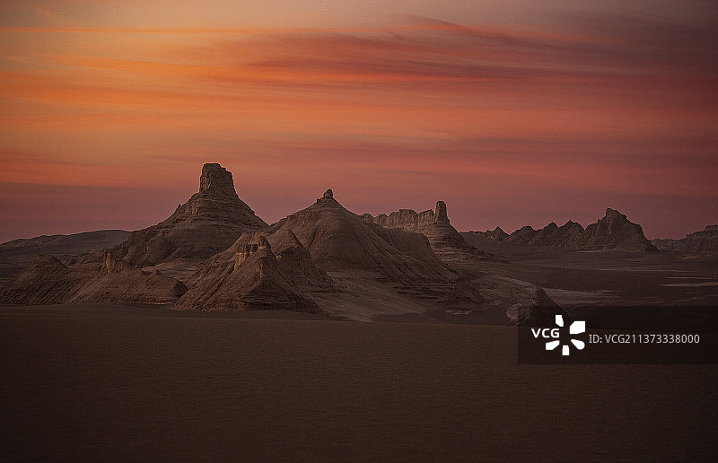 伊朗克尔曼省卡卢特市日落沙漠风光图片素材