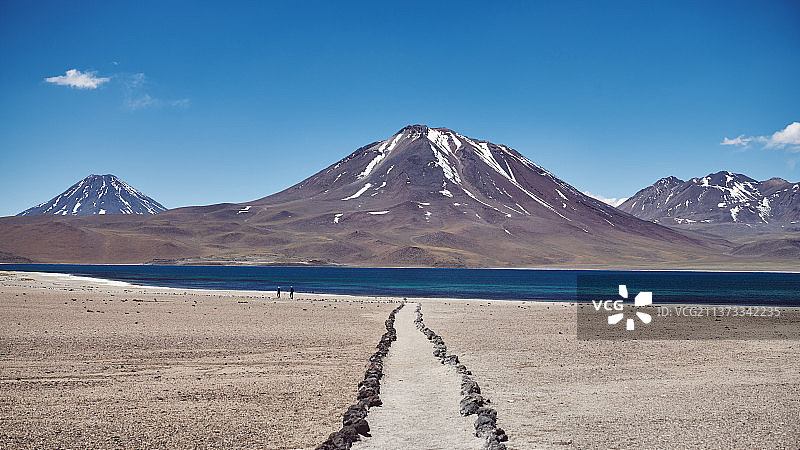 阿塔卡马沙漠高原泻湖，智利雪山风景图片素材