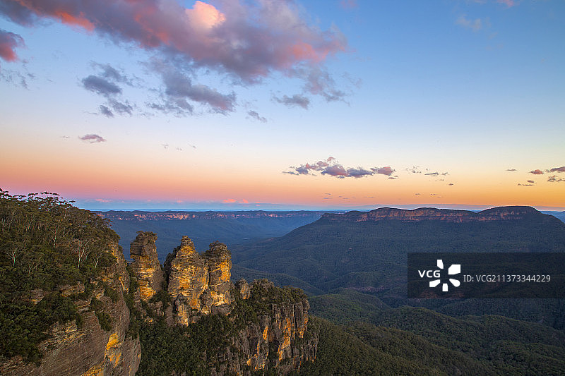 澳大利亚三姐妹峰日落美景图片素材