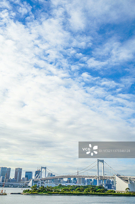 从御台场看到的东京天际线图片素材