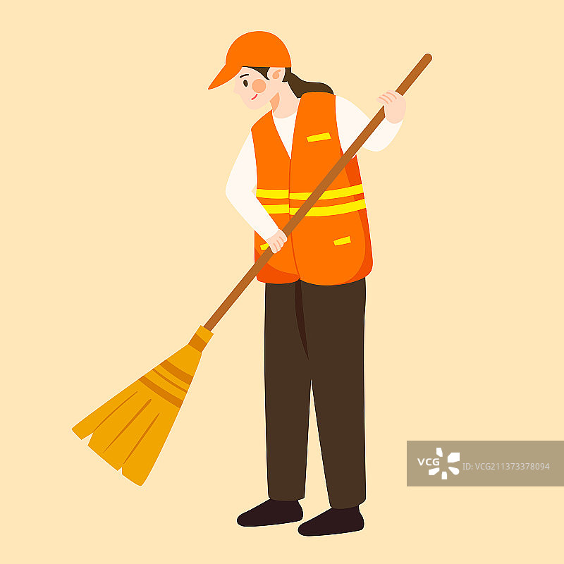 五一劳动节感恩城市环卫工插画打扫卫生海报图片素材