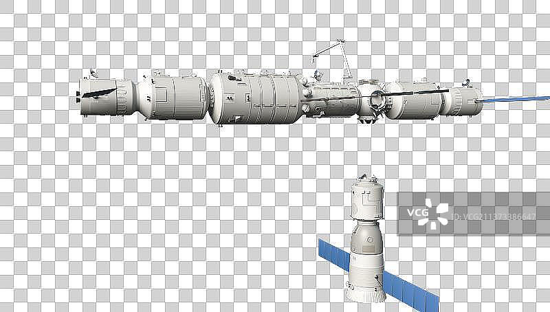 中国空间站天和核心舱上的机械臂图片素材