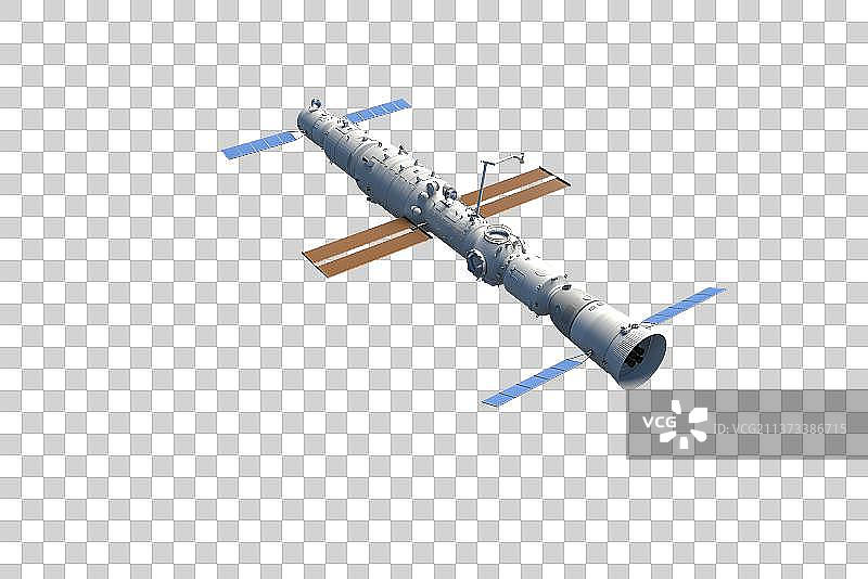 中国空间站天和核心舱上的机械臂图片素材