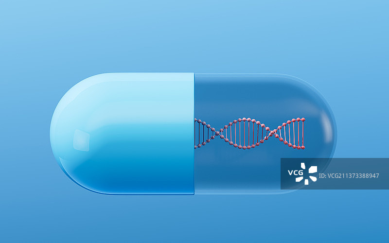 DNA与胶囊3D渲染图片素材