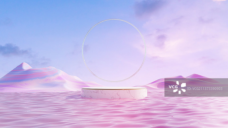 3D梦幻水面展示台背景图片素材