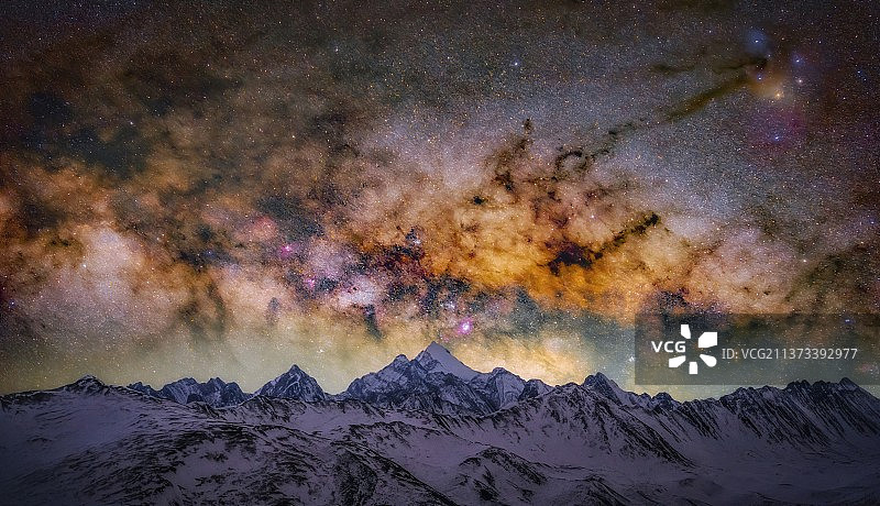 四川松潘雪宝顶银河图片素材